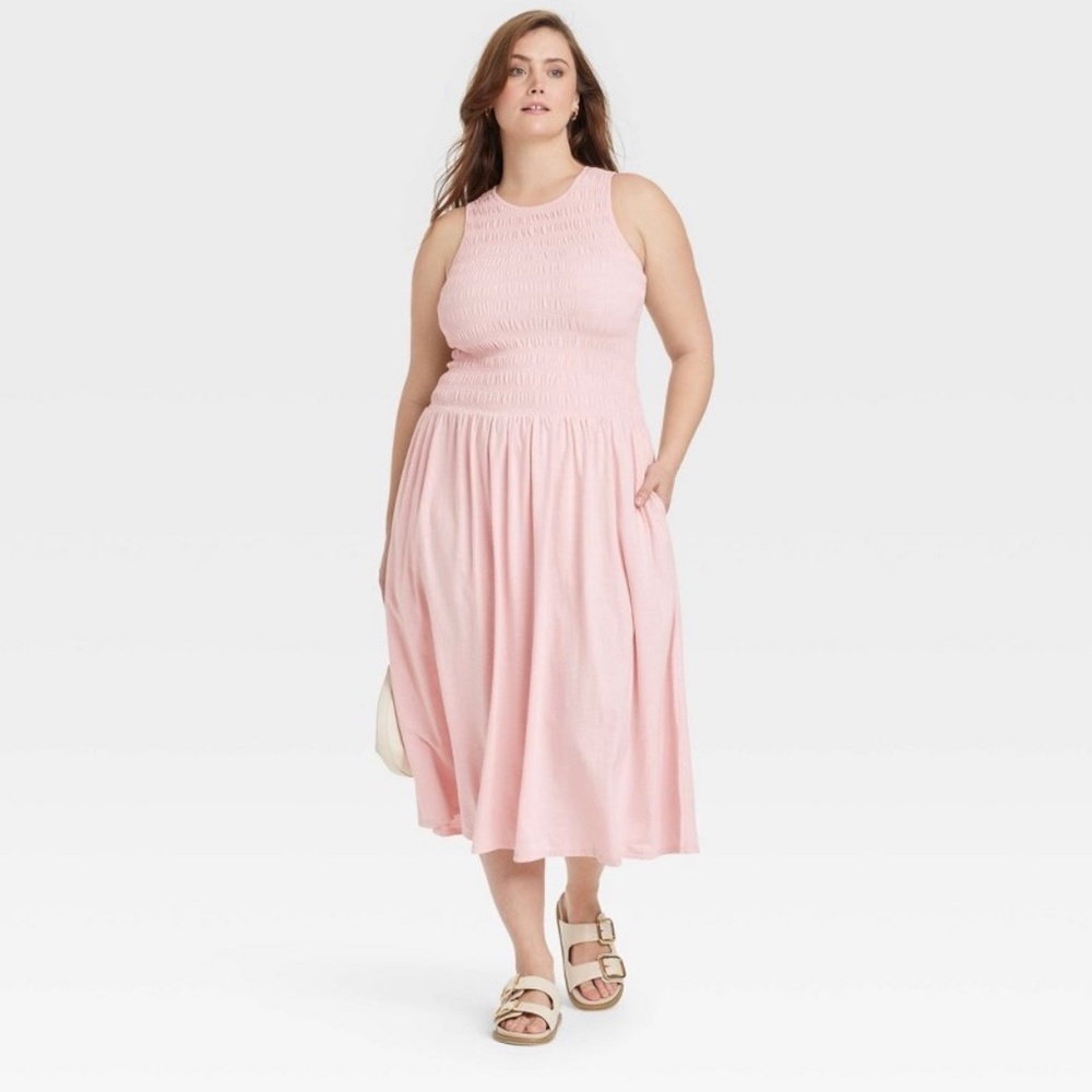 Women's Smocked Knit Maxi A-Line Dress Universal Thread NWT #108